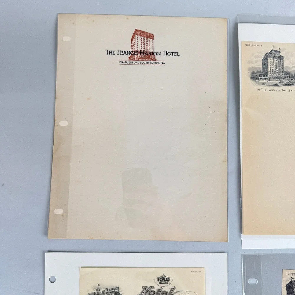 Antique Southern Hotel Letterhead Barringer Imperial Battery Park Francis c1919